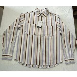 Nike SB Skateboarding Long Sleeve Striped Button Shirt Mens Size S HJ2906-133
